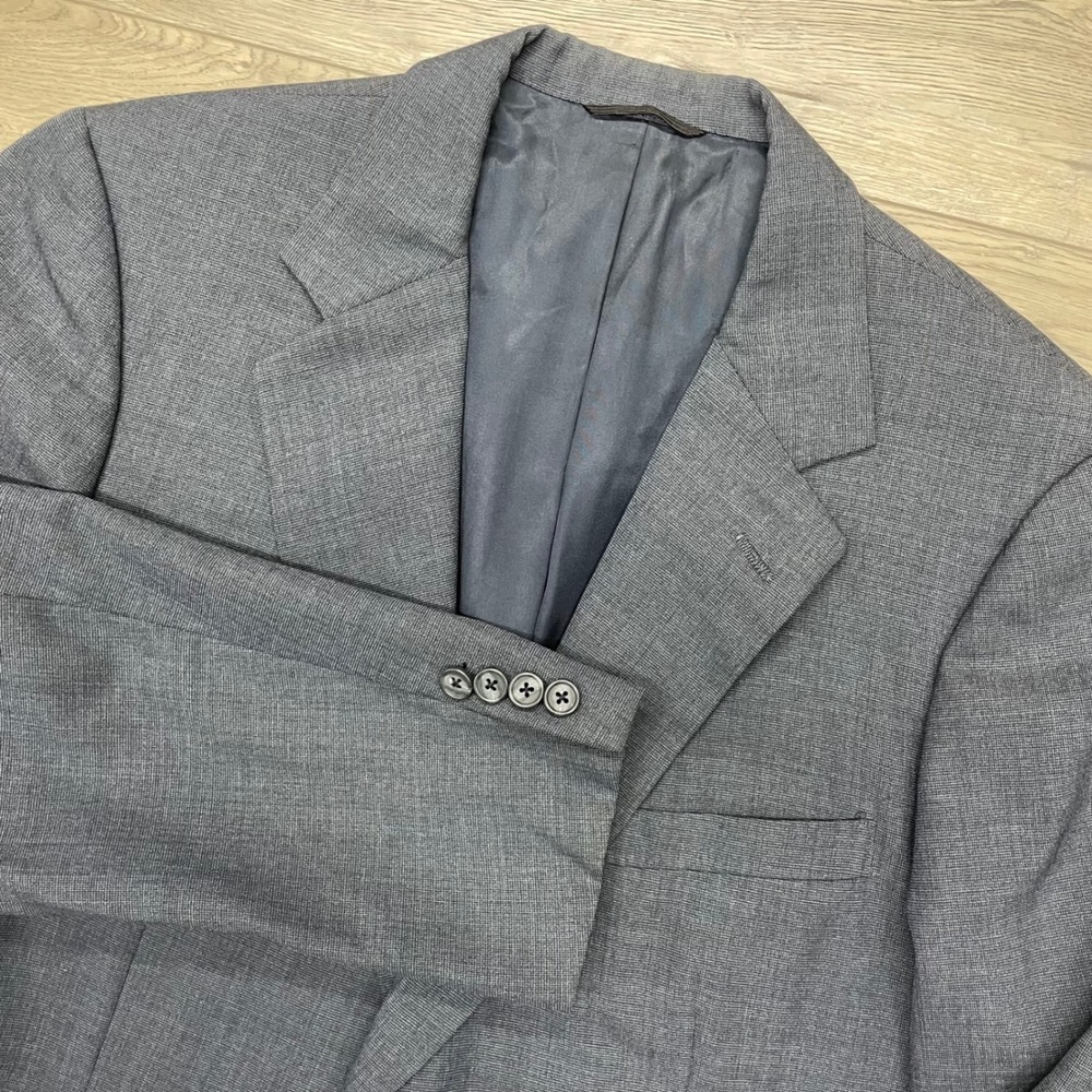 Tom James Blazer Men Gray 100% Pure Wool Two Button Suit Jacket USA